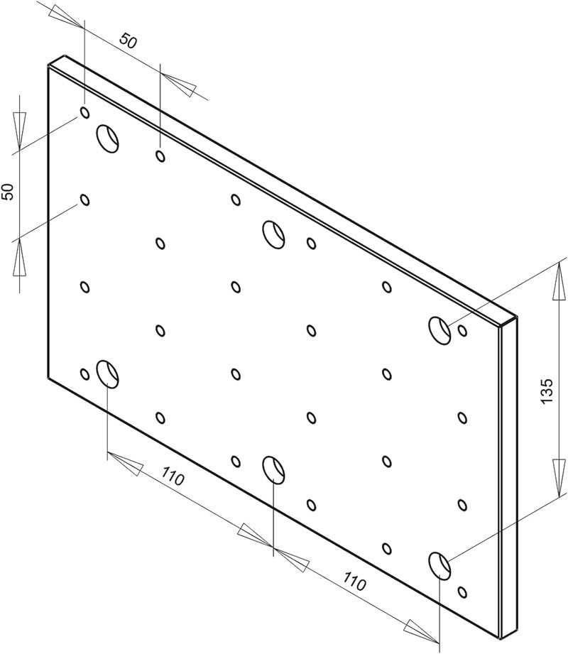 IKRANBIRD لوحة شبكية من سبائك الألمنيوم CNC لجهاز التوجيه CNC 3018، الحجم 30 × 18 × 1.2 سم، 24 ثقب برغي (M6 × 1) - Image 4